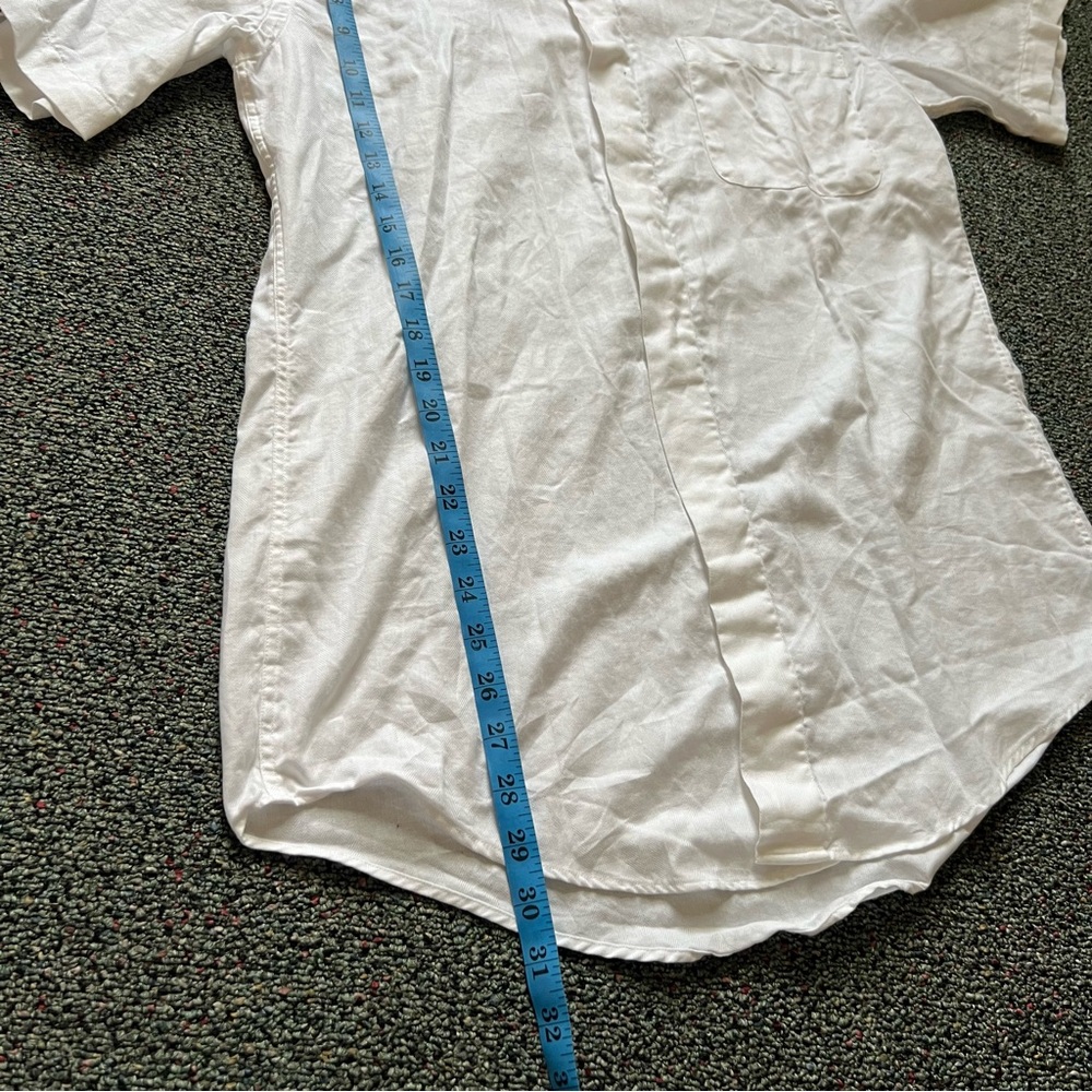 ADONIS White Cotton Short Sleeve Button Down Formal Fancy Dress Shirt Neck 14.5 - Picture 12 of 16